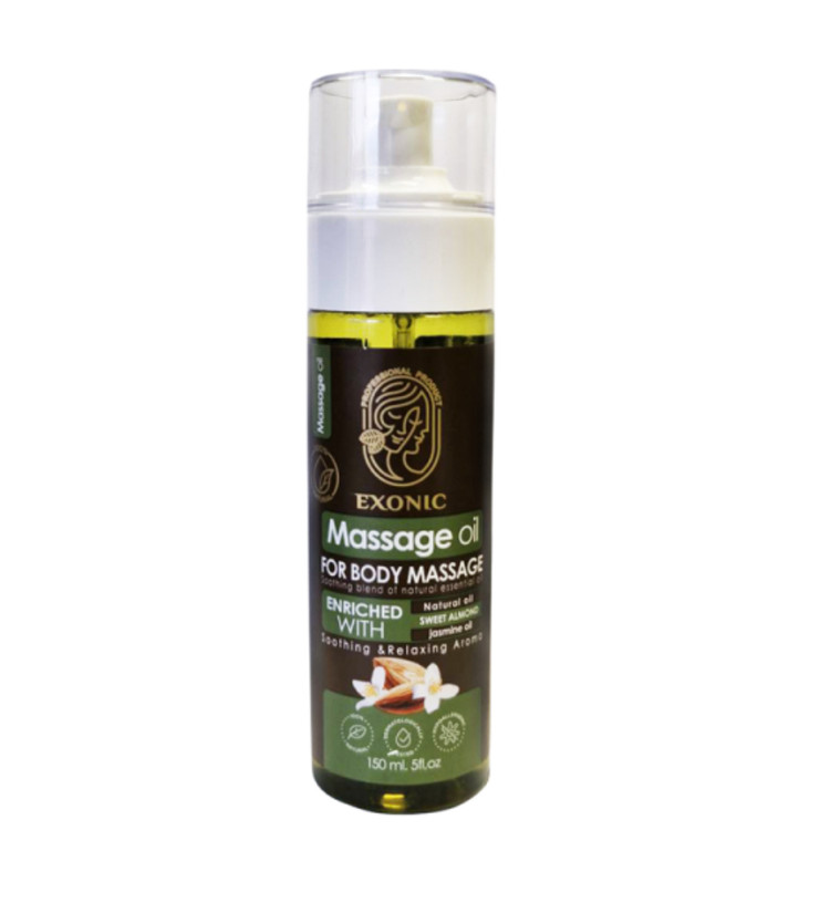 تصویر روغن ماساژ بدن اکسونیک حاوی روغن بادام شیرین و روغن یاس